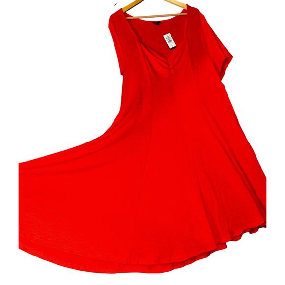 NWT Torrid Sweetheart Neckline Midi Dress Women's Size 5T Red Orange Feminine - Picture 2 of 7